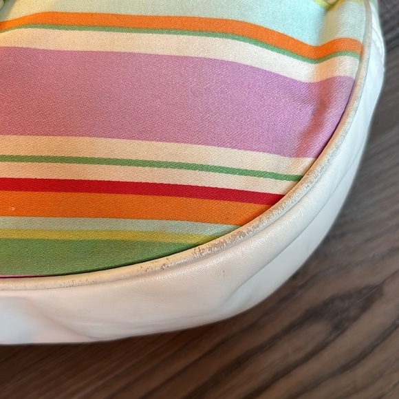 Coach Hampton Multicolor Striped Hobo Shoulder Bag White Leather - Picture 16 of 16